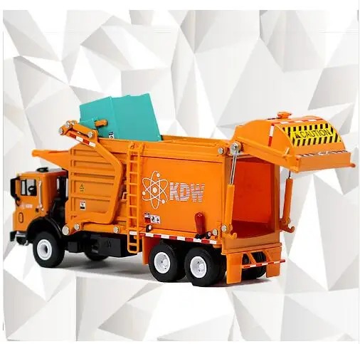 Сплав литье под давлением баррелед мусоровоз 1:24 отходов материал транспортер