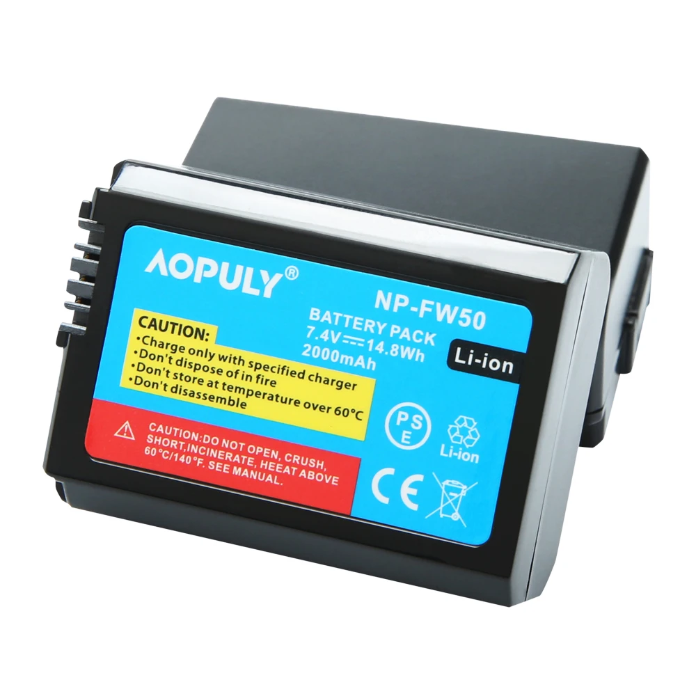 Аккумулятор AOPULY 2000 мА · ч NP-FW50 NP FW50 + зарядное устройство USB со светодиодной