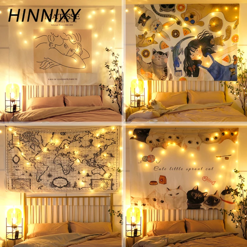Hinnixy фон ночной Светильник звезда Лев Любовник висячая ткань девушка спальня