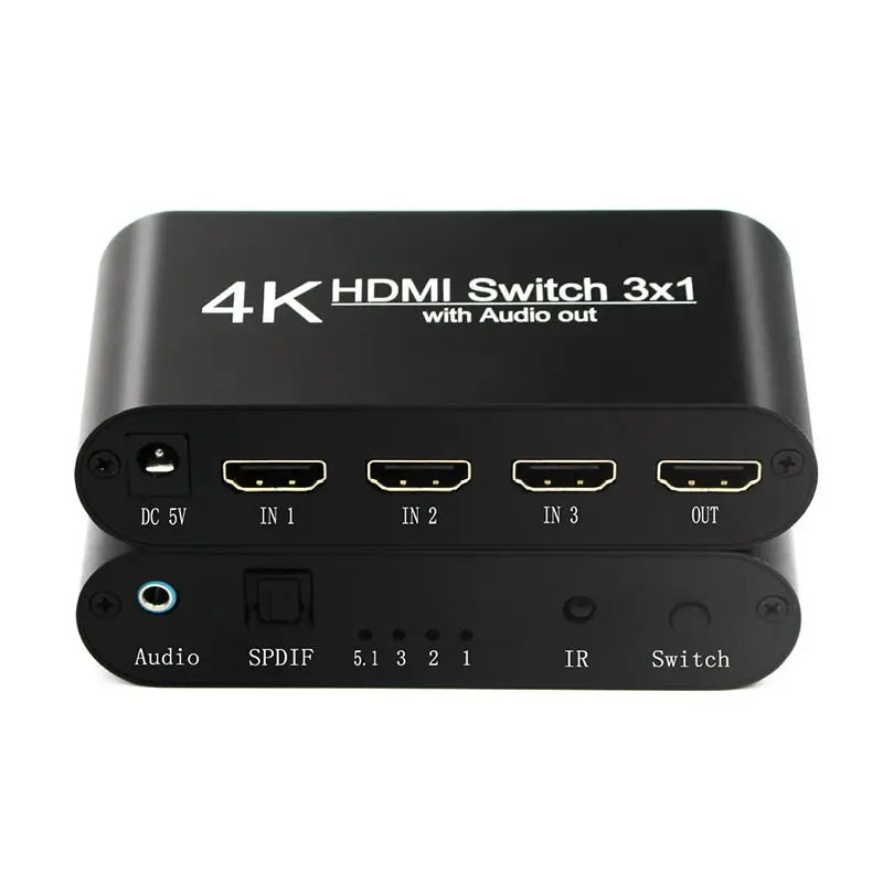 Супер HDMI переключатель 3 в 1 выход HDR 4:4:4 версия 2 0 4K 60 Гц аудио