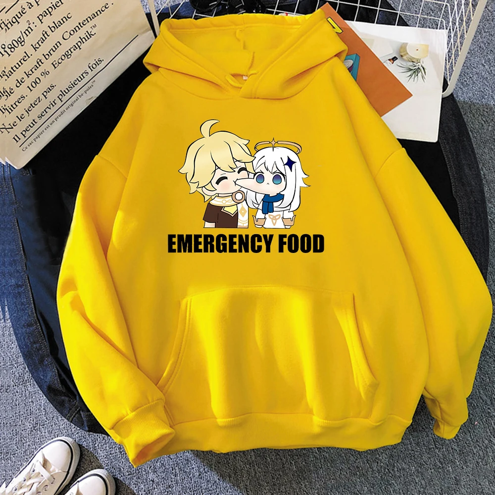 

Толстовка Genshin Impact Paimon Graphic, осенне-зимняя одежда с карманами, Женская толстовка с милым принтом, модная женская уличная одежда Kpop