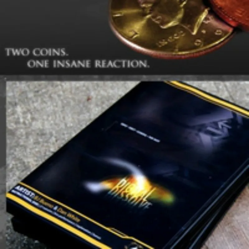 

Digital Dissolve (Gimmick and Online Instructions) Dan White Coin Magic Tricks Close Up Magic Props Illusions Fun Coin Transfer
