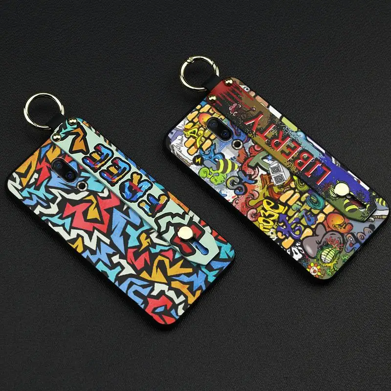 Shockproof Phone Case For Meizu 16th Plus 6.5-inch Holder Delicate TPU Silicone Cover Lanyard Graffiti Series | Мобильные телефоны
