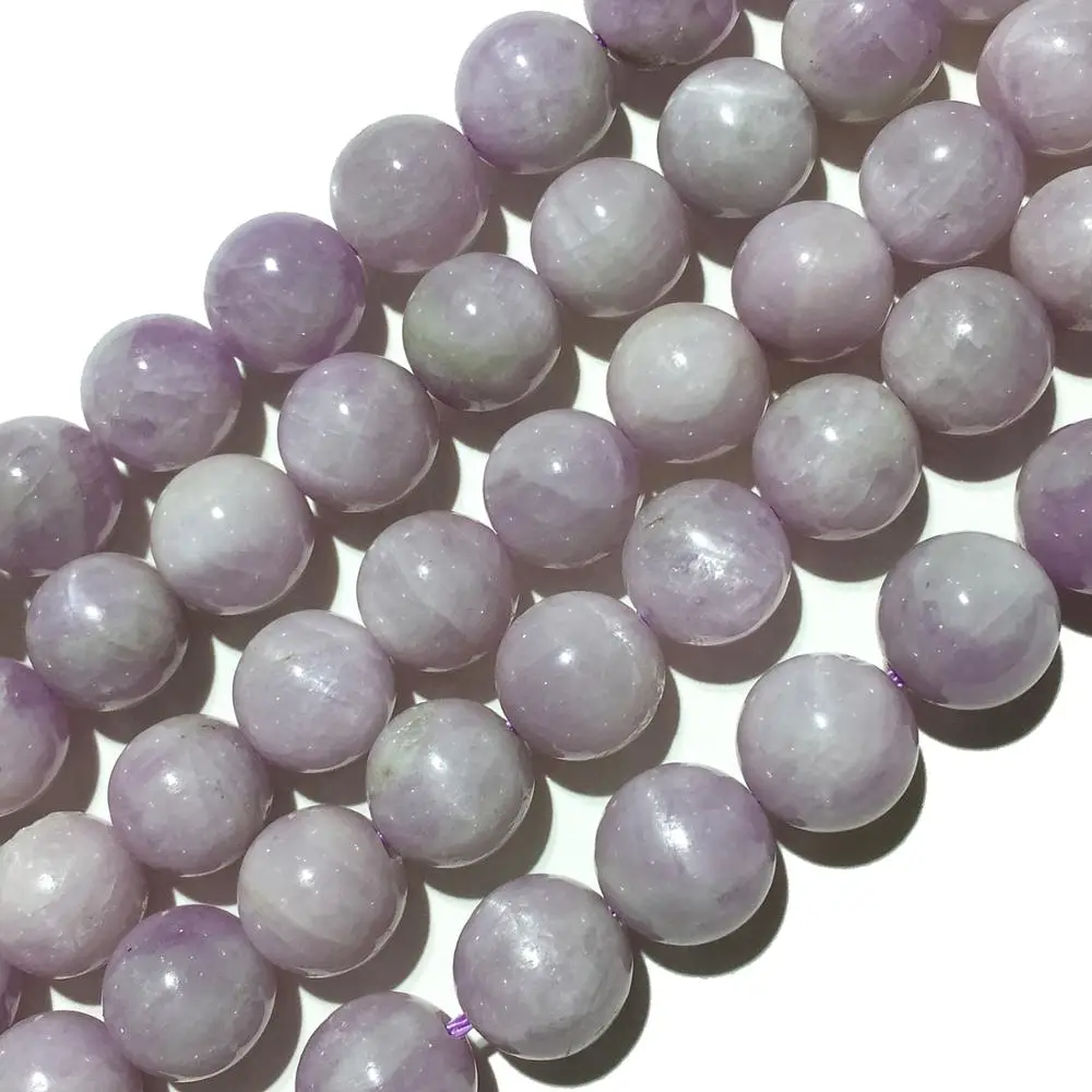 Оптовая цена Kunzite круглый фиолетовый натуральный бисер исцеляющий камень для