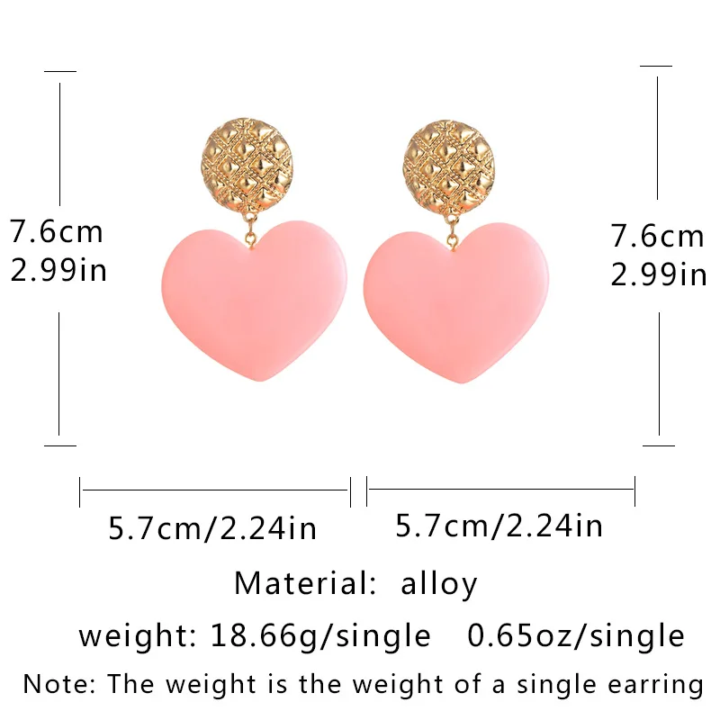 

VG 6YM 2021 New Fashion Pink Peach Drop Earrings Cute Sweet Dangle Earrings For Women Wedding Jewelry Accessories Wholesale