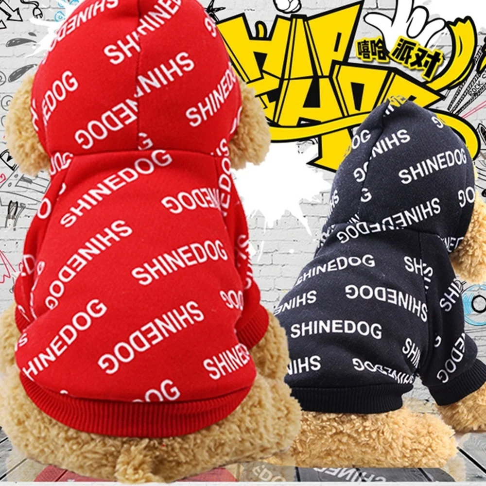 Зимняя одежда для собак с буквенным принтом теплое флисовое пальто куртка щенков