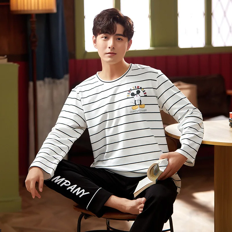 

Couples Long-sleeved Men and Women Couple Pajamas Pure Cotton Bielizna Nocna Home Clothing Spring and Autumn Winter Ins Style