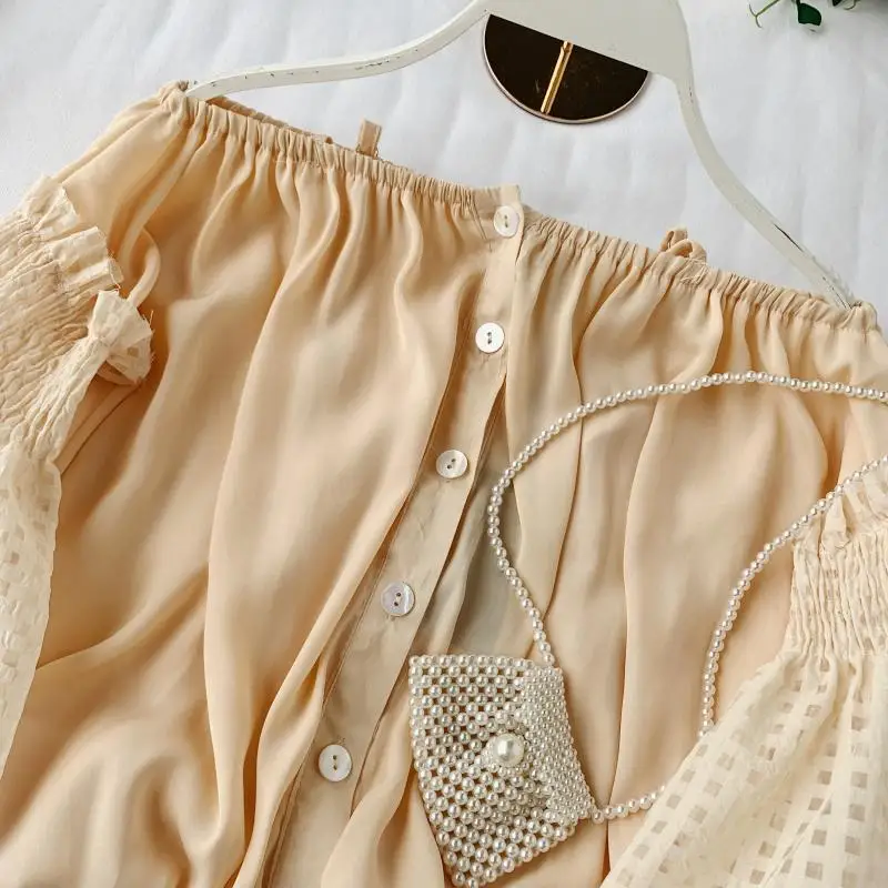 2019 Новинка осени шикарная Женская одноцветная ремень slash шеи фонарь рукав