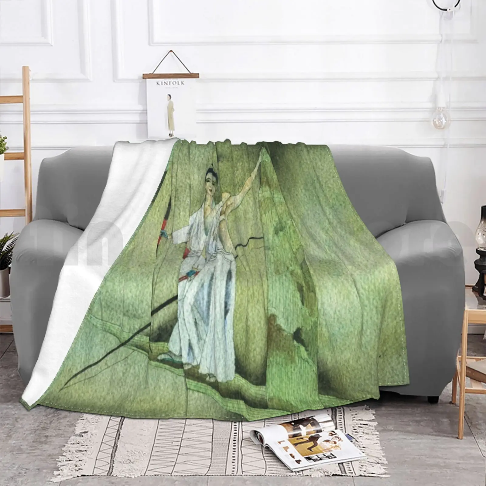 Одеяло Soul Mate для дивана-кровати путешествий Hollywutz Soulmates Almas Gemelas Japan Arc Longbow Hakama Heron