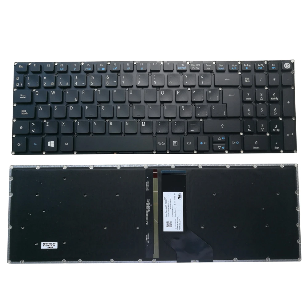 Испания с подсветкой Клавиатура для ноутбука Acer Aspire E5 772 V3 574G 573 532G F5 573G SP испанская