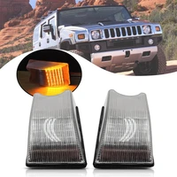 2pieces clear amber front led cab roof marker lamp light for hummer h2 03 09 h2 sut 05 09