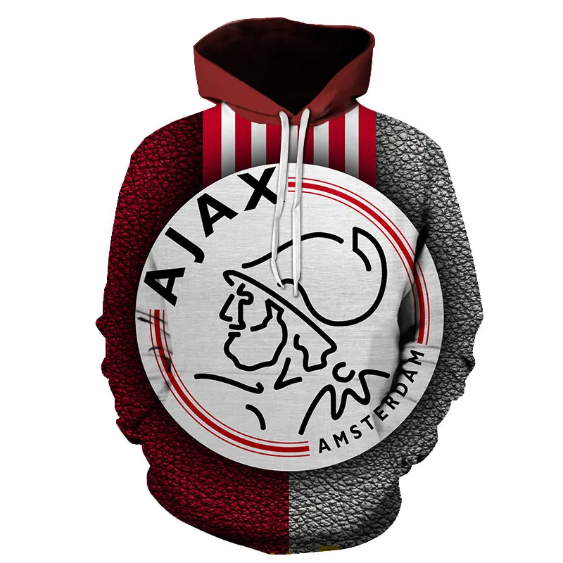 Мужская толстовка с капюшоном Ajax Повседневный пуловер 3D принтом в стиле хип-хоп