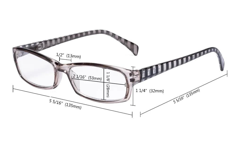 RT1803S Eyekepper женские очки для чтения-5 упаковка женские стильные ридеры с полосками
