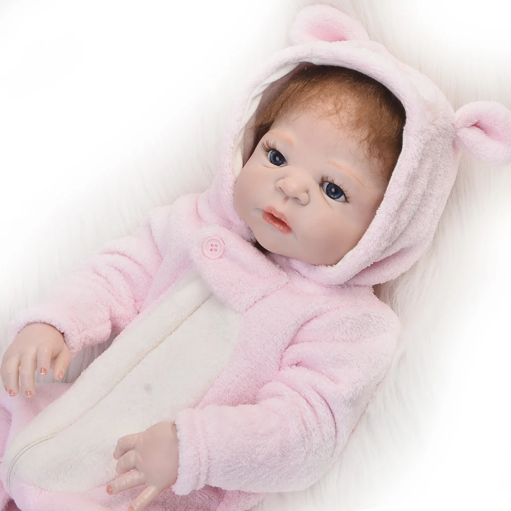 Полноразмерная силиконовая кукла-младенец 55 см Реалистичная мягкая плюшевая