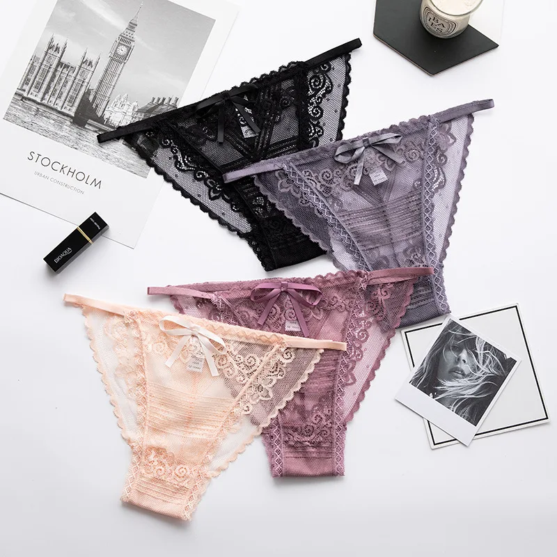 

Woman Panties New Comfortable Bow Cotton Low-Rise Bikini G-string Female Lingerie Comfortable Underpants M-L