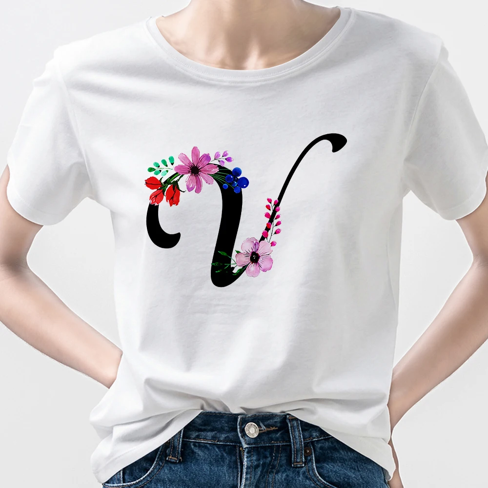 

Funny Cute Letter V Printed T Shirts Women T Shirts White Fashion Top Gorgeous Summer Tops Design Breathable White Tshirt