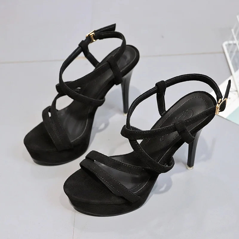 

Female Sandal Espadrilles Platform Velvet Shoes Clear Heels All-Match 2021 Women's Girls High Suede Comfort Sexy Stiletto Beige