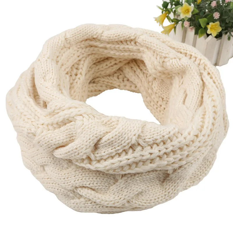 

Women Scarf Women Knitted Snood Scarf Winter Infinity Scarves Neck Circle Cable Warm Soft Ring Scarf Female 2021