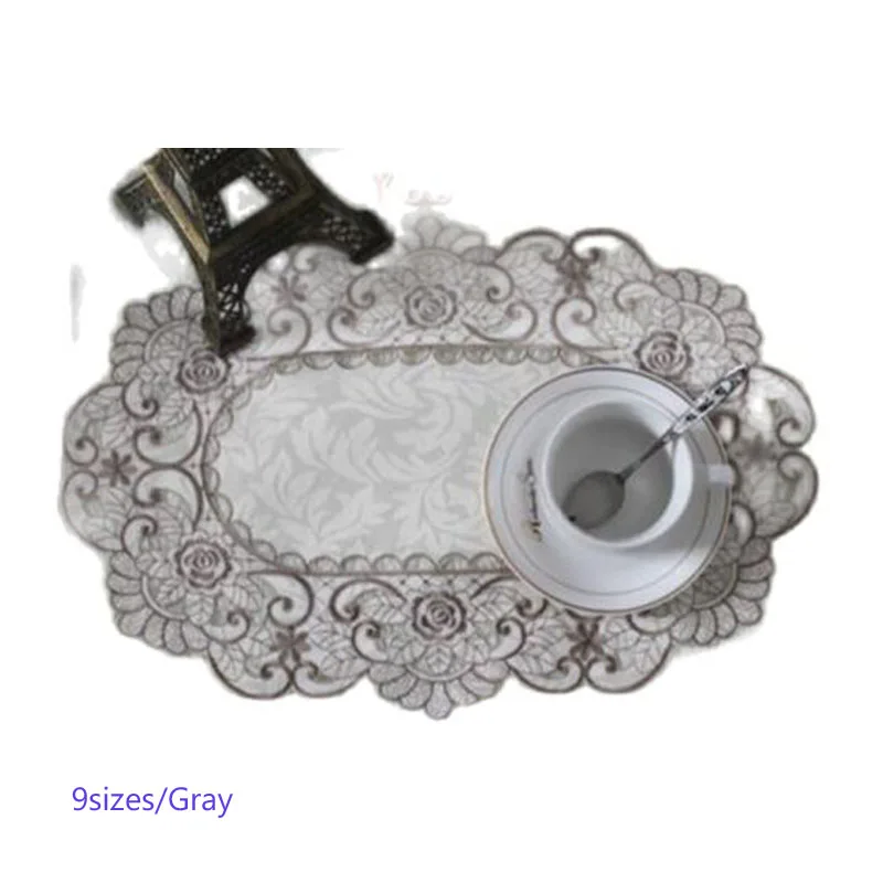

New satin table place mat pad cloth embroidery glass cup mug dining coaster Christmas wedding placemat drink doily kitchen