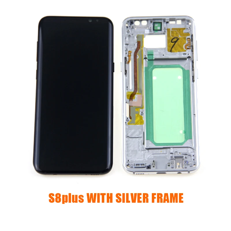 S8P WITH SILVERFRAME Для samsung S8 ЖК-дисплей с рамкой Замена для samsung Galaxy S8 Plus ЖК-дисплей G955 S8 G950 G950F ЖК-дисплей сенсорный экран дигитайзер - Цвет: S8P WITH SILVERFRAME