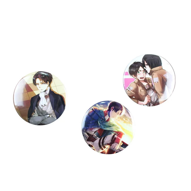 

Anime Attack on Titan Badges on a Backpack Levi Icon Pins Badge Decoration Brooches Metal Badges For Clothes Bag DIY Gifts