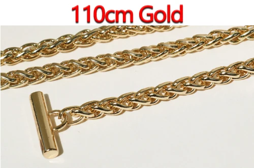 110cm Gold DIY 6 мм золото, серебро, пистолет черный, покрытие бронзового металла замена цепи плечевые ремни для маленькой сумки ручка с OT застежками - Цвет: 110cm Gold