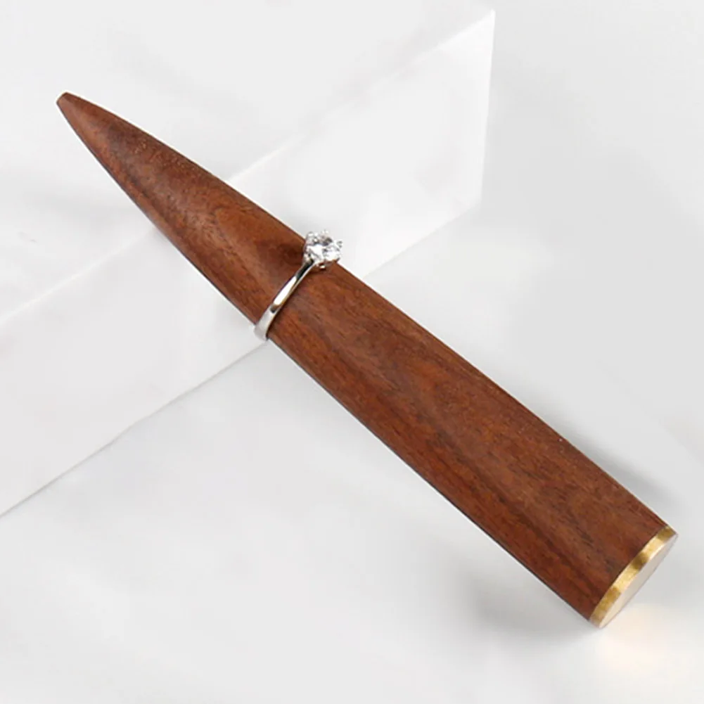

Wedding Ring Holder Tabletop Storage Walnut Wood Bracket Home Display Stand Showcase Gift Jewelry Accessories Photography Props