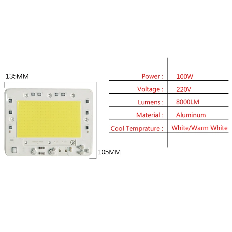 10-200 Вт Входная лампа 220 в полный спектр рост растений Смарт IC DIY прожектор