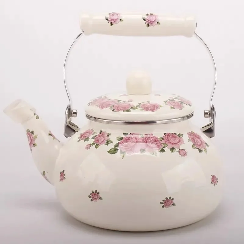 

Эмалированный чайник из эмали, чайник, чайник для чая, чайник для молока, плоский чайник с низким уровнем яркости, универсальный чайник для ч...