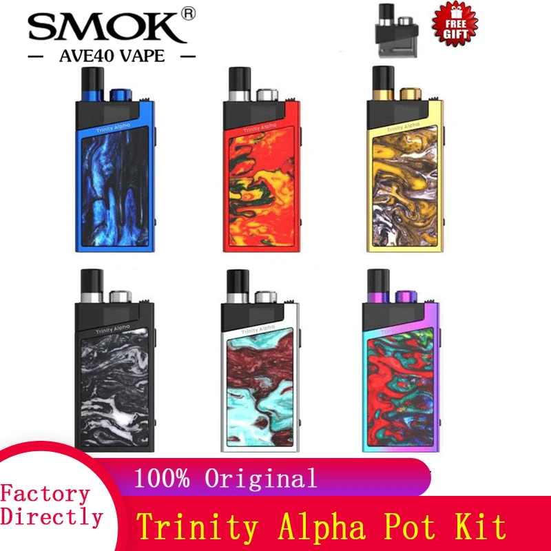 Оригинальный Smok Vape Trinity Alpha Pod Комплект 1000 мАч батарея 2 8 мл электронная сигарета