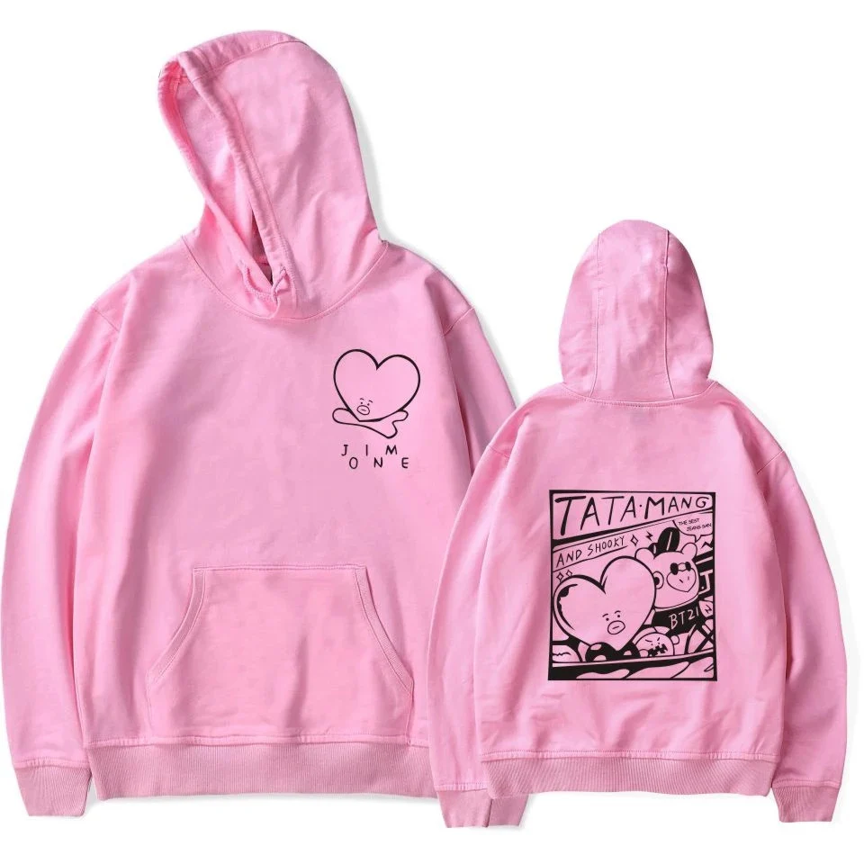Bangtan Boys V TATA MANG Hoodies Men/Women Hip hop Long Sleeve Hoodie Sweatshirt Harajuku Streetwear Jacket Clothes | Мужская одежда