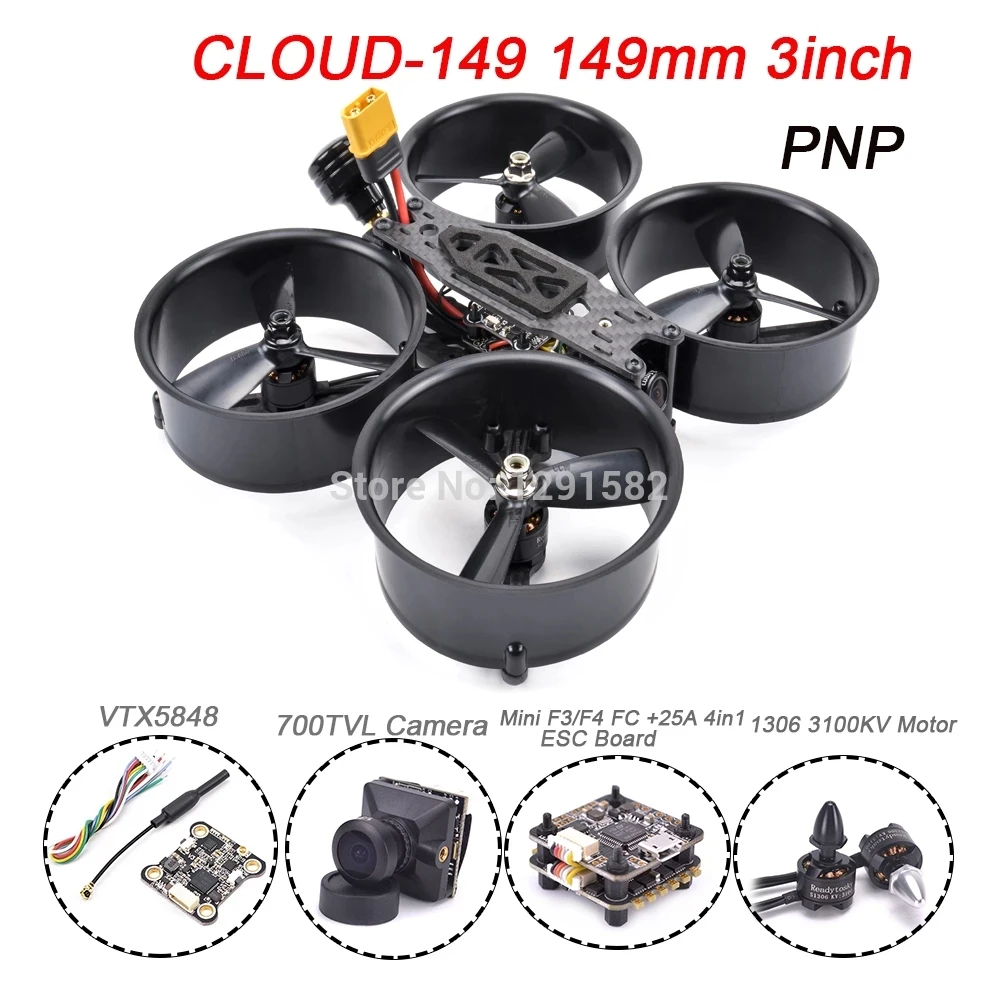 Облако 149 мм 3 дюймов Рама из углеродного волокна 1407 / 1507 двигатель 25A BLHELI_S ESC мини F3