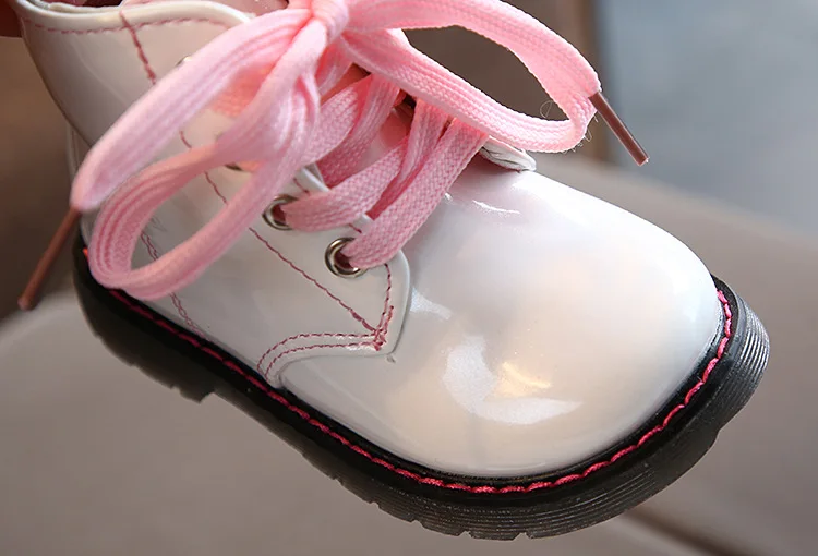 JUSTSL Autumn Winter Children's Martin Boots Girls Boys Short Boots Baby Kids Plus Velvet Waterproof Cotton Shoes