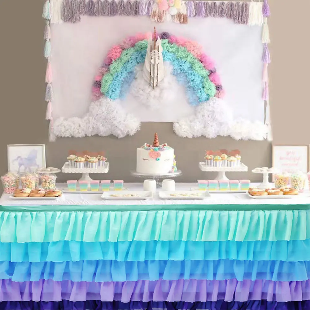 Новинка юбка для стола Тюлевая пачка свадебной вечеринки посуда украшение