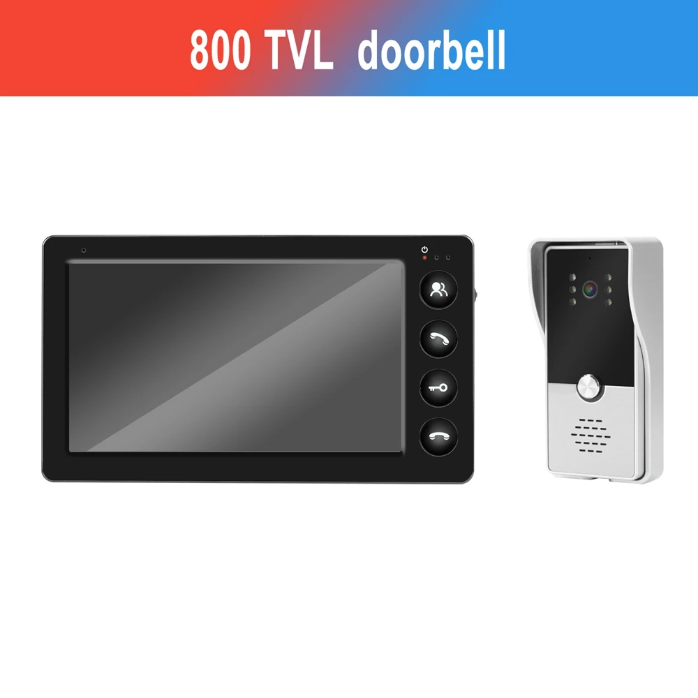 800TVL Dragonsview видеодомофон проводной видеодомофон для домашней системы безопасности 7 дюймов монитор дверной звонок поддержка Электрический замок подключение - Цвет: 800TVL