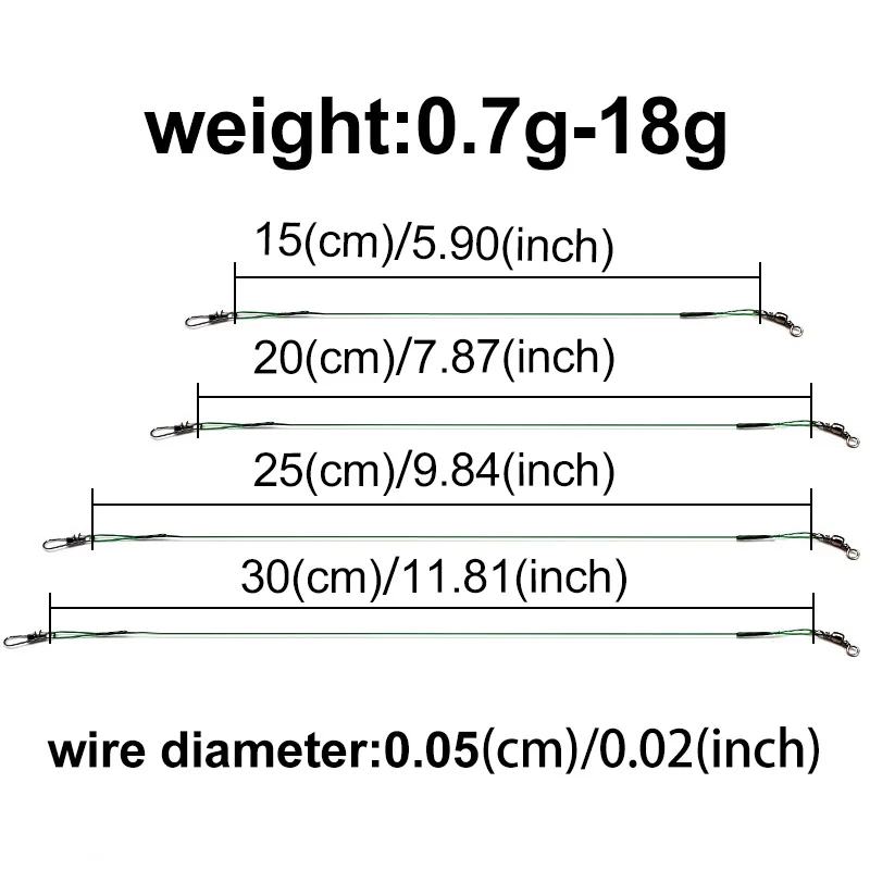 

20Pcs Anti-bite Fishing Leader Wire Stainless Steel Line Wire Leader Fishing Tools