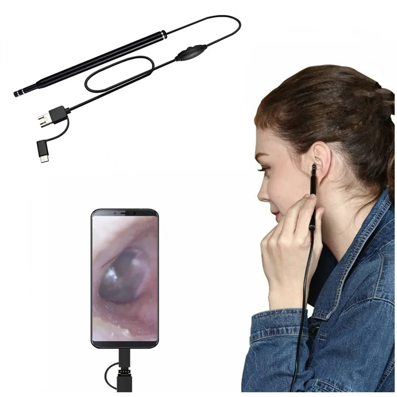 

Visual Ear Endoscope USB Camera Waterproof 3 in1 USB Wireless Ear Mouth Nose Otoscope Ear Cleaner Tool Spoon Removal Earwax Tool