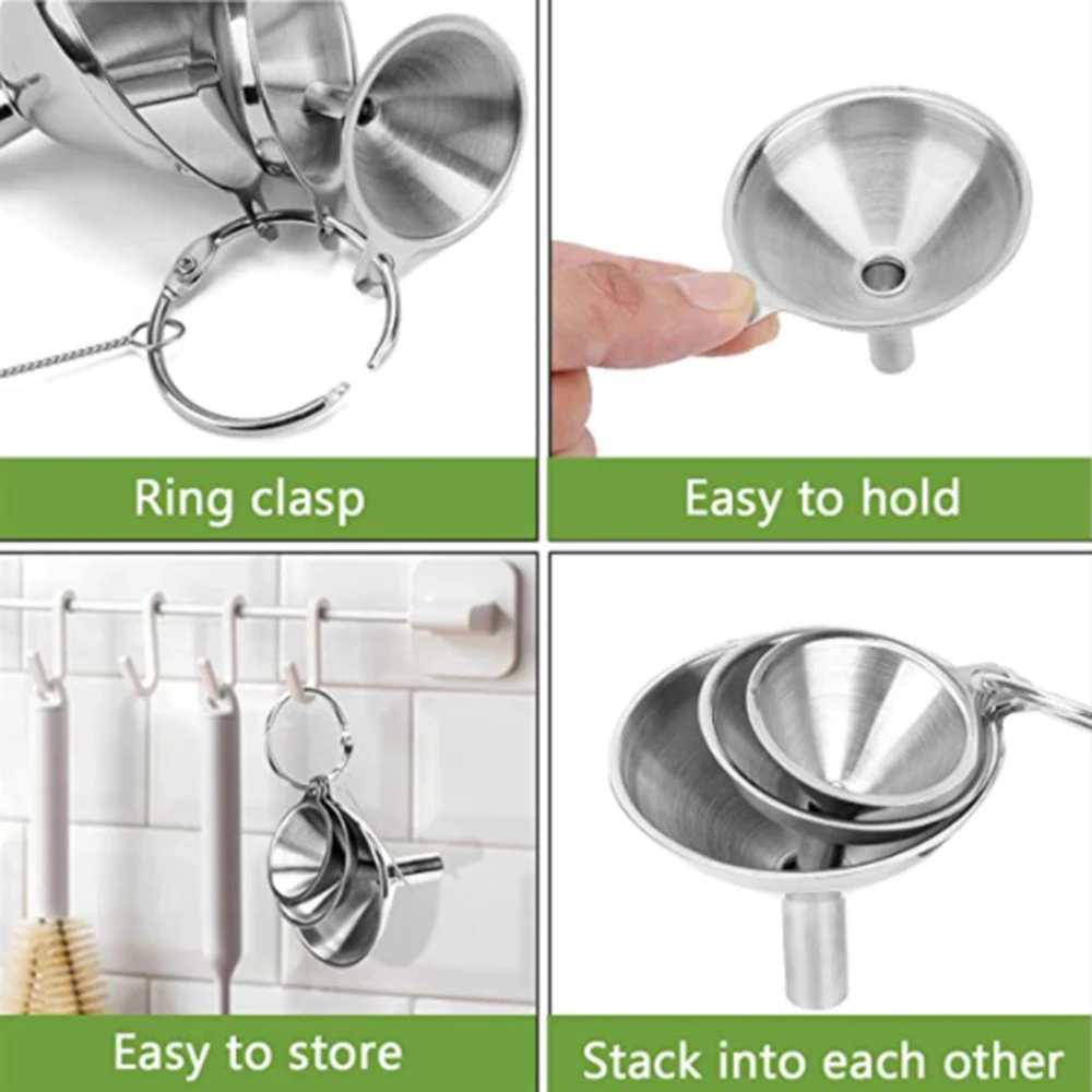 Коническая Воронка Из Нержавеющей Стали 3 шт. загрузочный бункер для масла вина