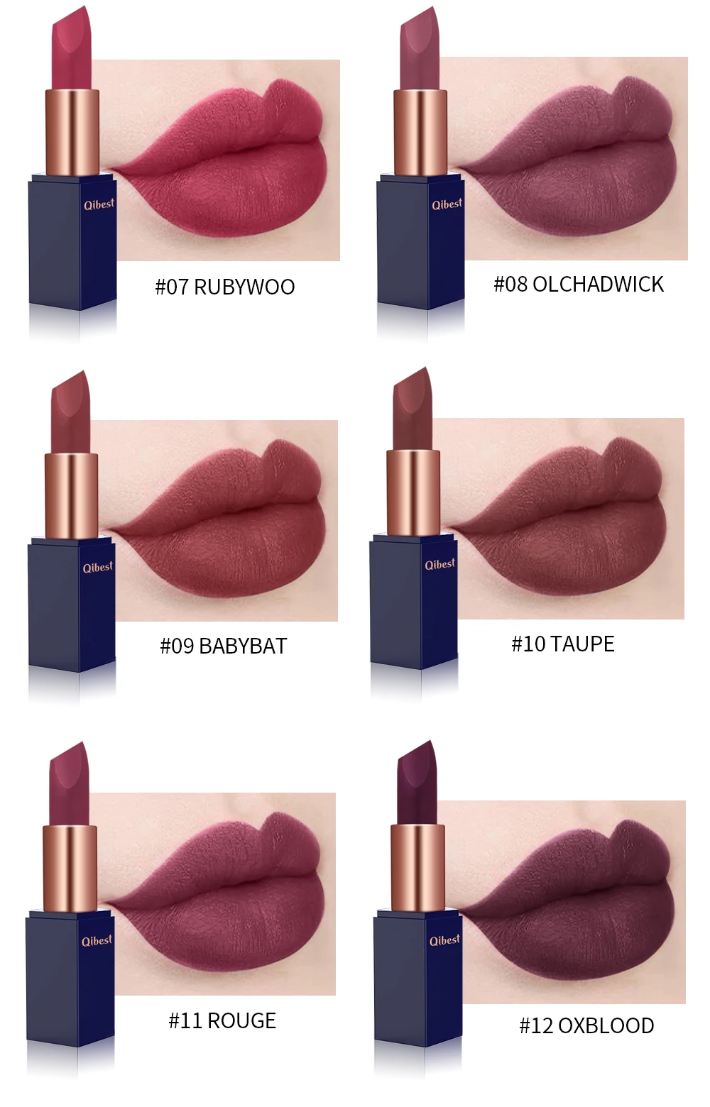 Водонепроницаемый матовый бархатный глянцевый блеск для губ Губная помада