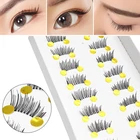 10 парткомпл. Черные Накладные ресницы ручной работы с мини-уголками натуральные накладные ресницы Инструменты для наращивания ресниц новые полоски ресниц