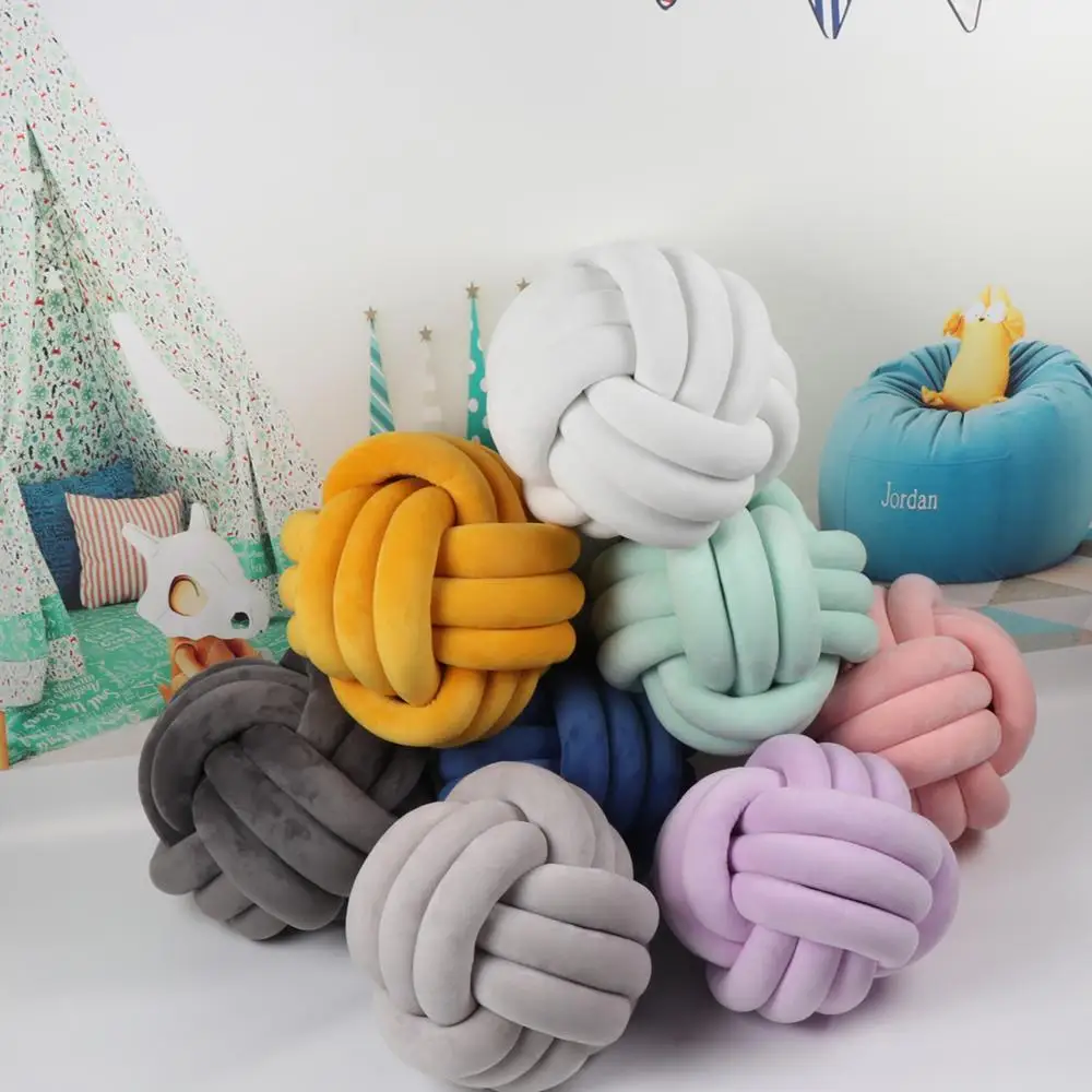 Knot Ball Pillow with Filling / 35cm round Car pillows Home Decor Bow Rosette home Decorative Cushion within inner | Дом и сад