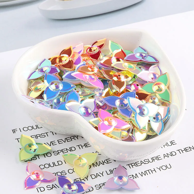 14 мм ветряная мельница с блестками три лепестка цветы блестки пайетки для