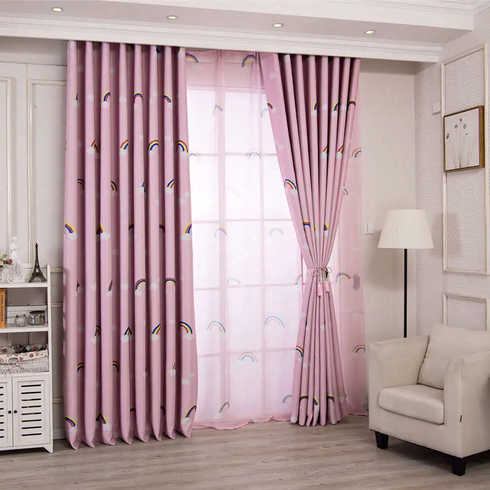 Мультяшные радужные облако принт шторы для детей мальчиков комната