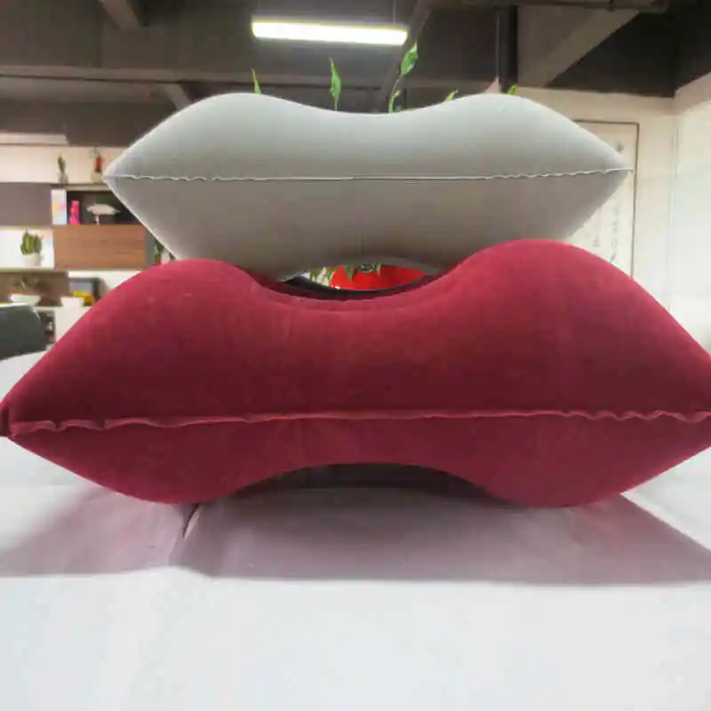 

Travel Pillow Air Cushion Inflatable Double Sided Flocking Cushion Camp Beach Car Plane Hotel Head Rest Bed Sleep Pillow