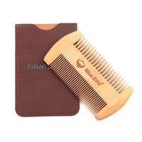 bluezoo pear wood double sided log color beard comb beard portable comb care antistatic wood comb