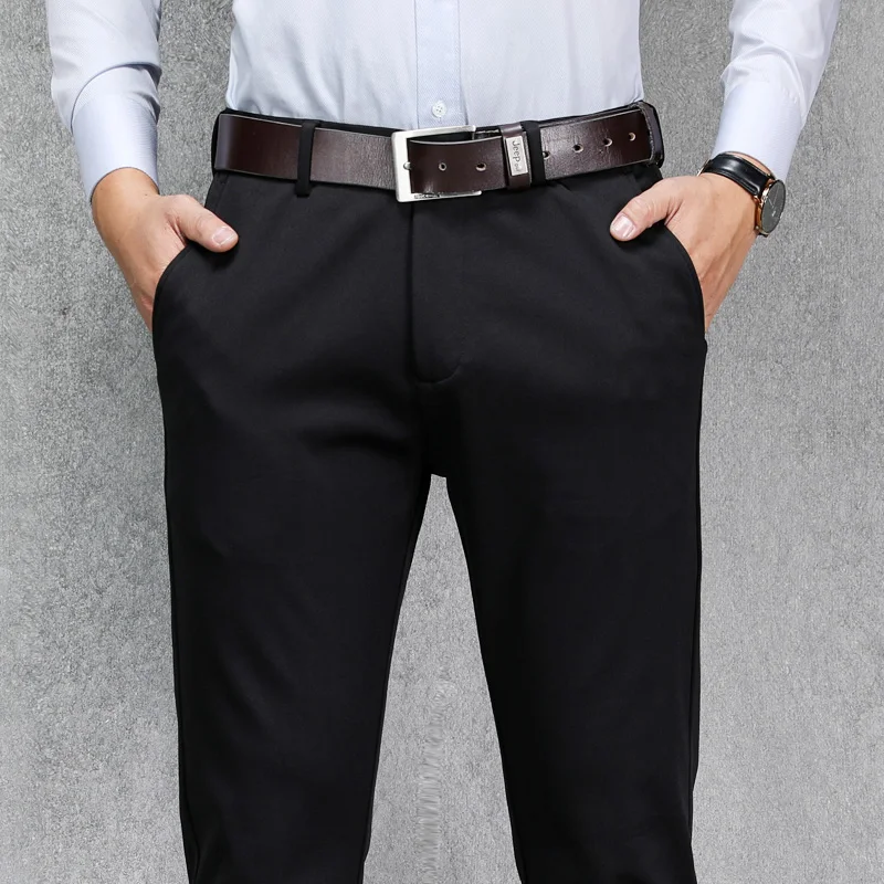 Простой сплошной цвет мужские брюки светильник Роскошные Бизнес повседневные