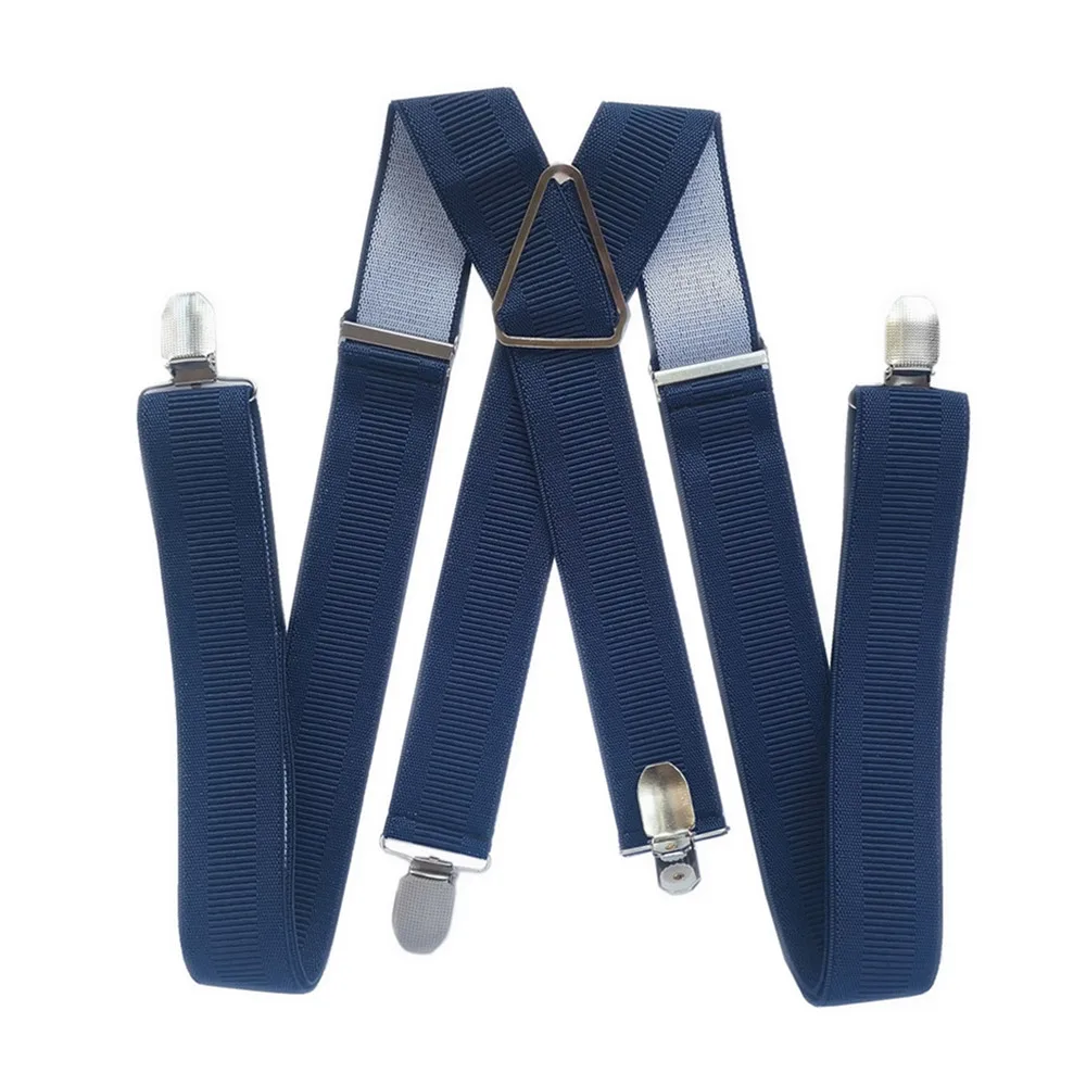 Регулируемые подтяжки с рисунком в рубчик, черные, темно-синие, белые, цвета слоновой кости