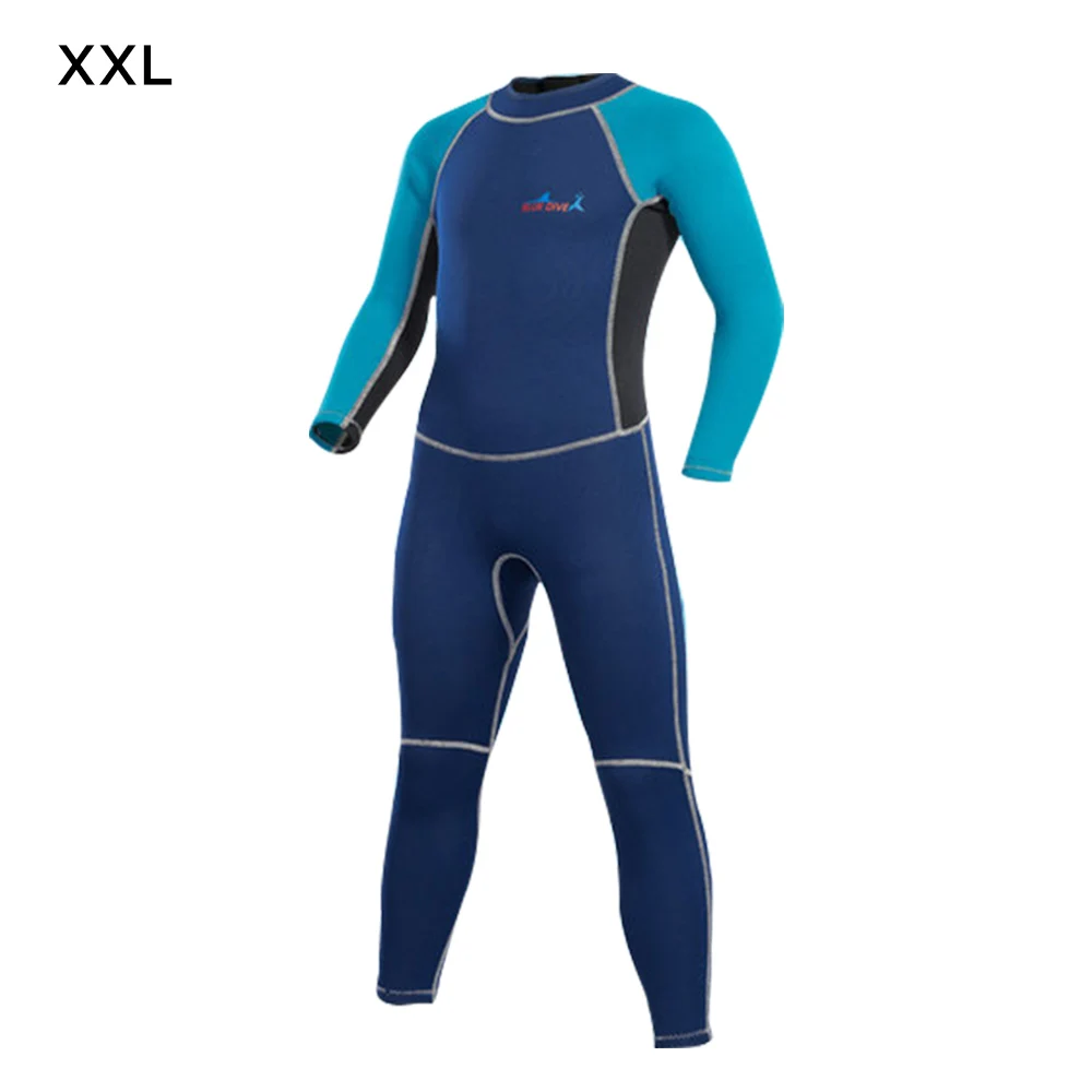 

Kids Full Wetsuit 2MM Nylon Neoprene Diving Suit Thermal Warm UV Sun Protection Quick Dry Long Sleeve Back Zippered