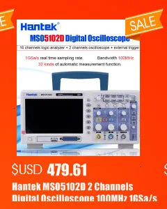 Hantek DSO5000P серия Цифровой осциллограф 70-200 МГц 2 канала 1GSa/s 7 ''TFT lcd цветной дисплей длина записи 40K