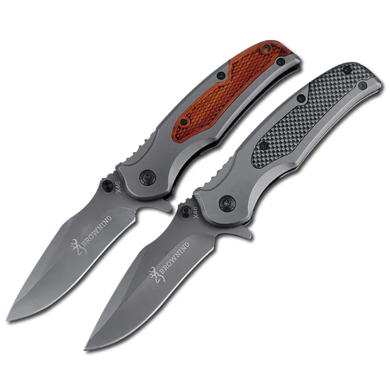 Ножи 2 цвета Кемпинг Охота 440 Сталь углеродного волокна палисандр ручка складной